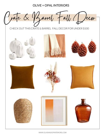 Check out this roundup of some of the beautiful Fall decor options from Crate & Barrel. 
.
.
.
Fall Vibes
Pumpkin 
Acorn
Accent Pillows 
Throw Blanket 
Warmth
Faux Stems
Woven Vase
Amber Glass
Modern Art
Farmhouse 
Transitional 



#LTKhome #LTKSeasonal #LTKstyletip