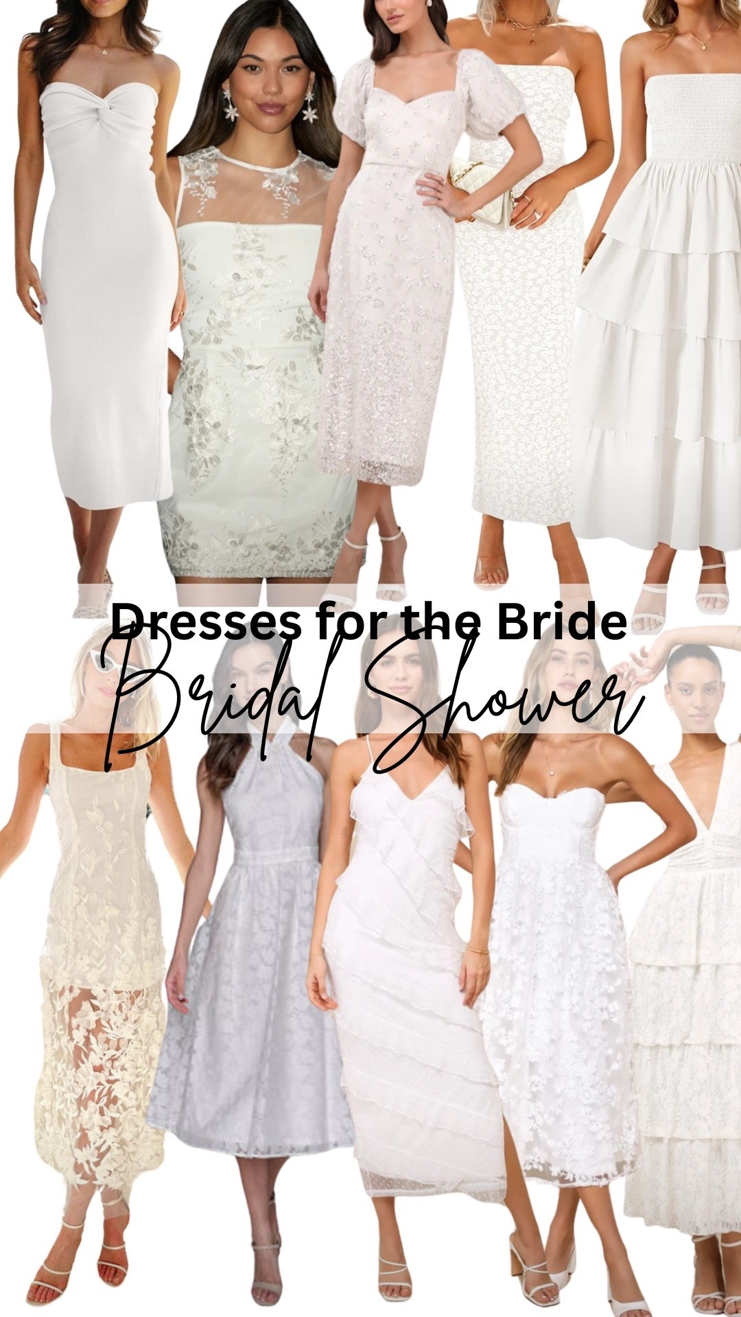 Bridal shower dress ideas that are timeless, elegant & ready for your moment to shine 🤍 #ltkbride #bridalstyle #bridalshowerlook 

#LTKFindsUnder100 #LTKFindsUnder50 #LTKWedding