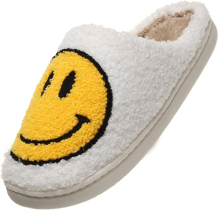 PLMOKN Slippers for women indoor and outdoor men open toe fluffy cute smile face slippers | Amazon (US)