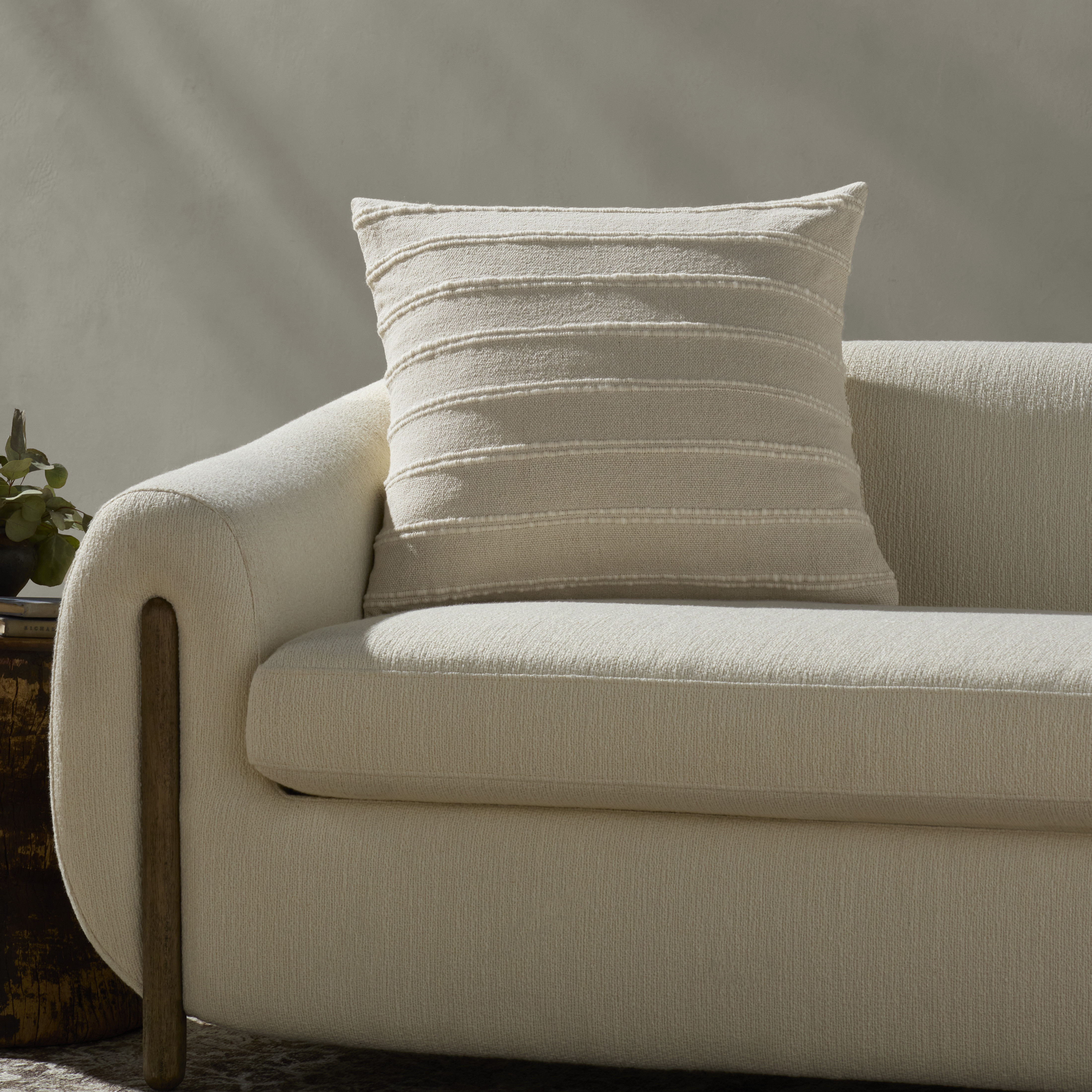 Magnolia Home by Joanna Gaines x Loloi-Landry Pillow-PMH-0072-Ivory, Natural | Rugs Direct