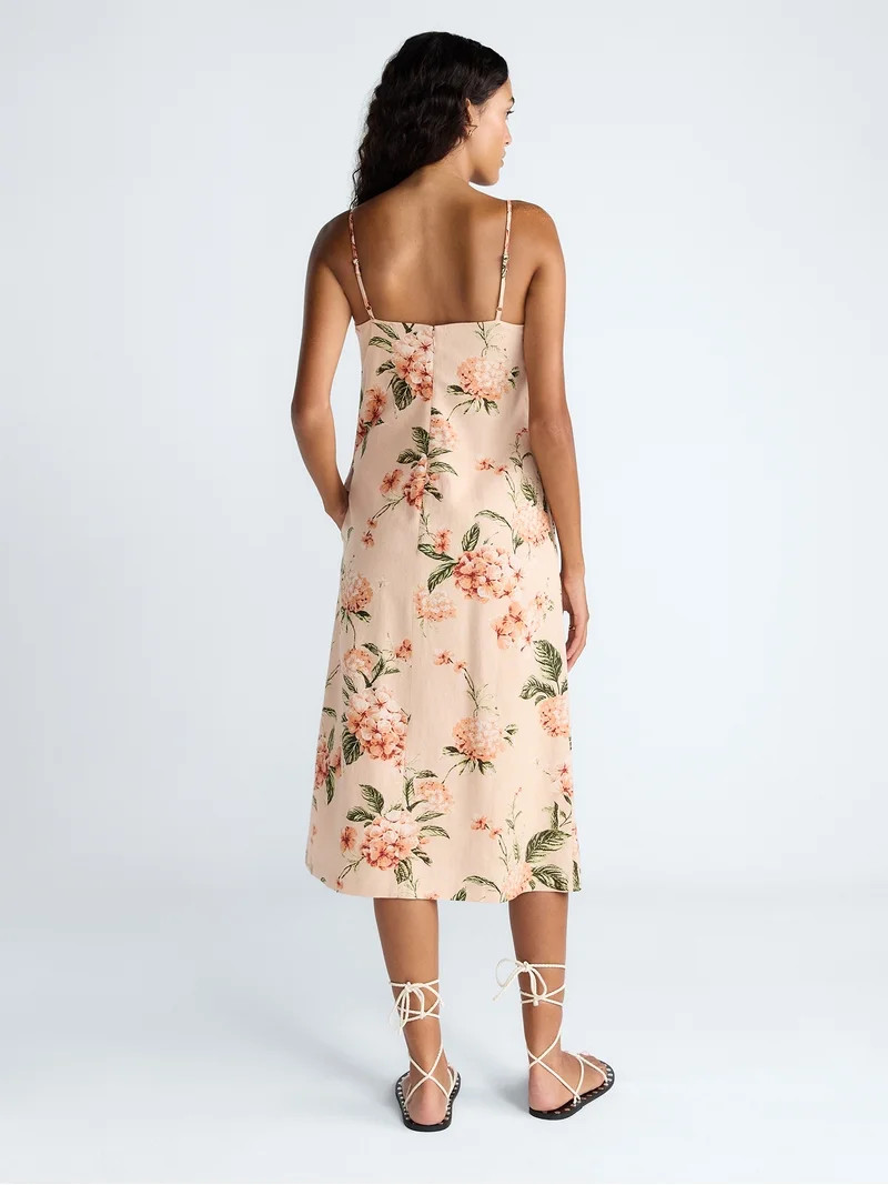 Scoop Women's and Women's Plus Sleeveless U-Ring Midi Dress, Sizes 0-18 | Walmart (US)