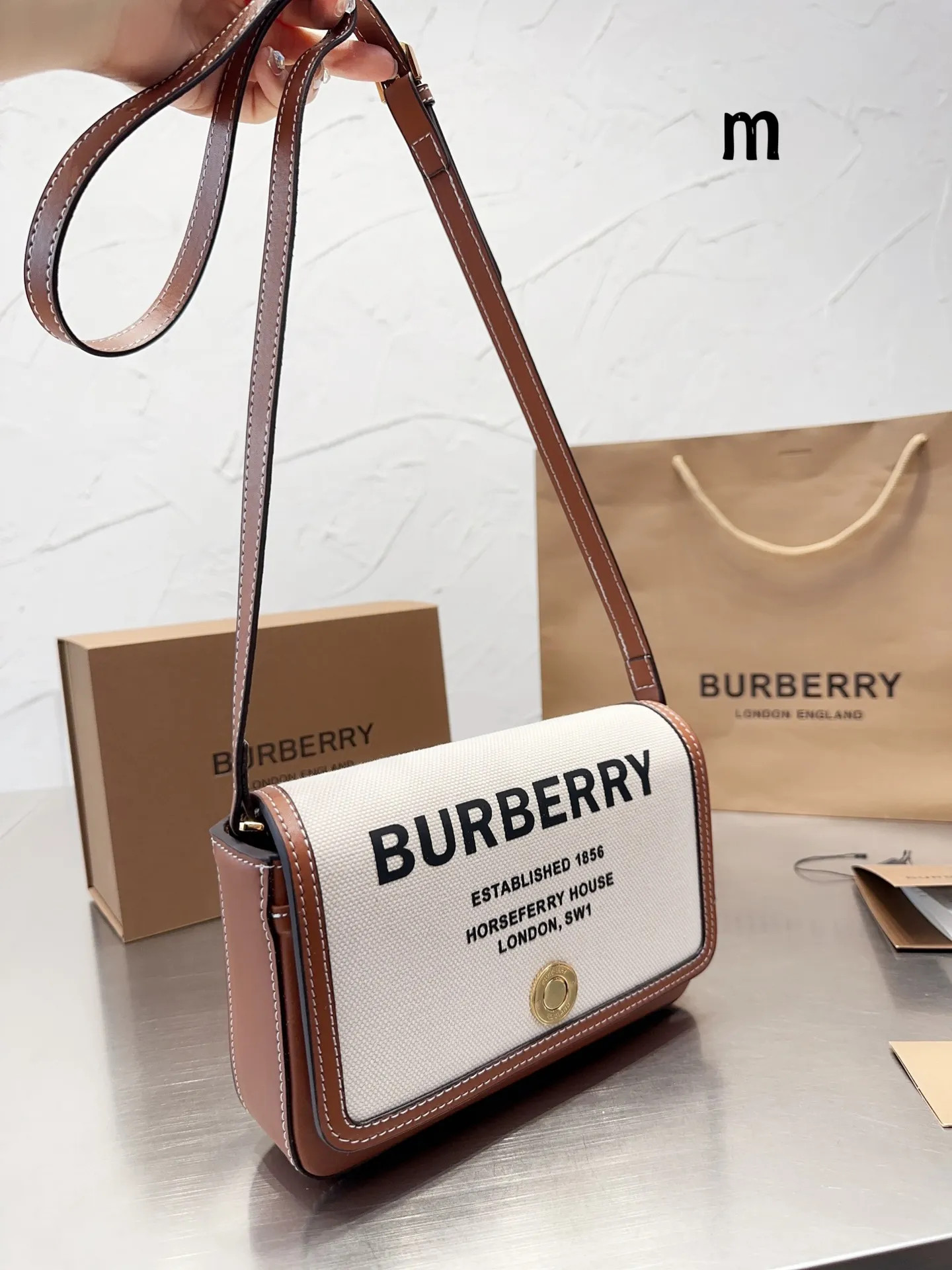 Burberry New Crossbody Bag Designer Flap Bag Linen Letter Printed Canvas Shoulder Bag Women Essen... | DHGate