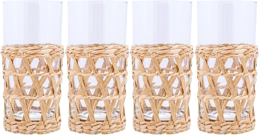 tag True Living Classic Clear Island 16 ounce Drinking Glass with Removeable Sleeve Set of 4, Hi-... | Amazon (US)