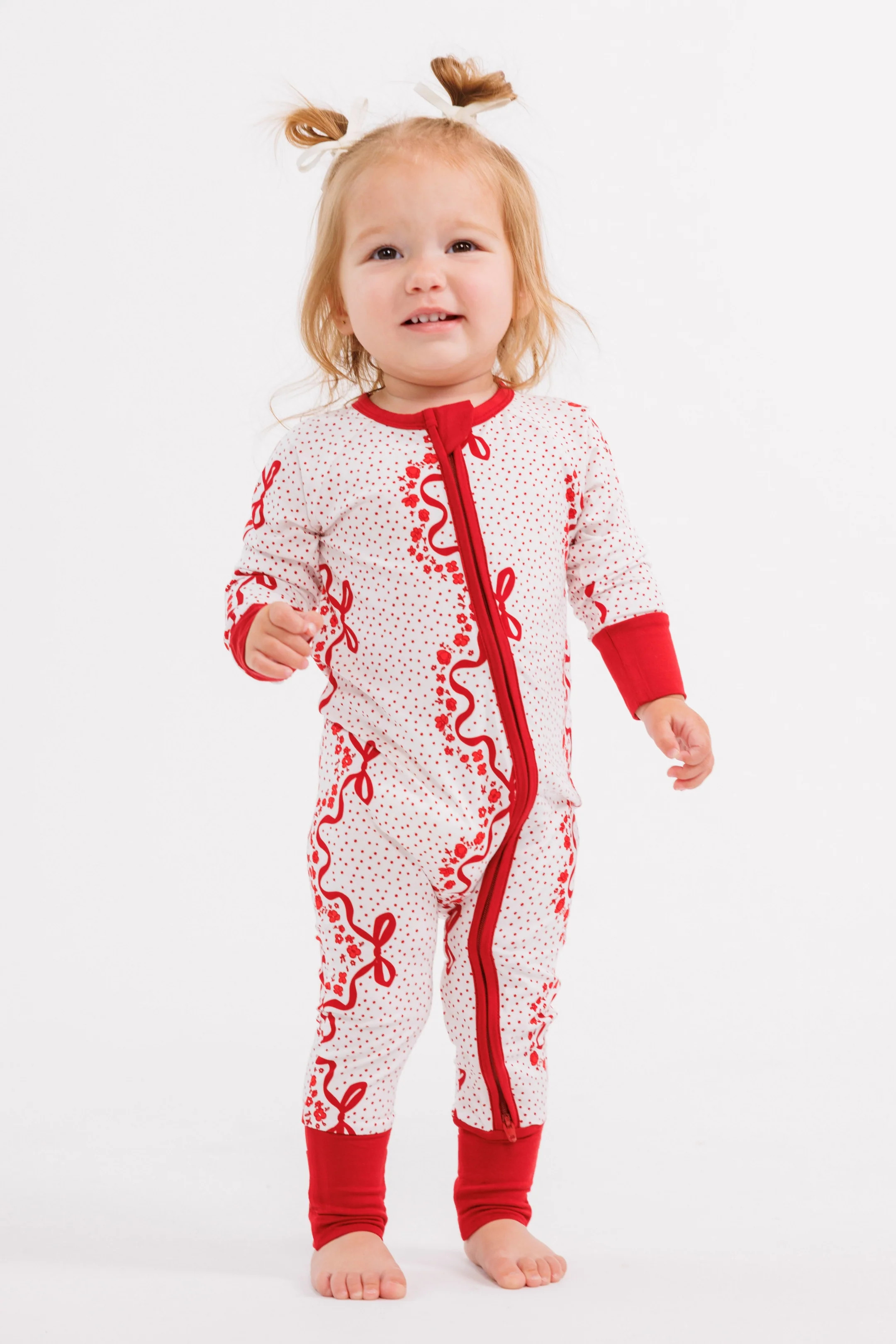 Vintage Bows and Blossoms Zipper Romper | Bamboo Baby Pajamas | In My Jammers | In My Jammers