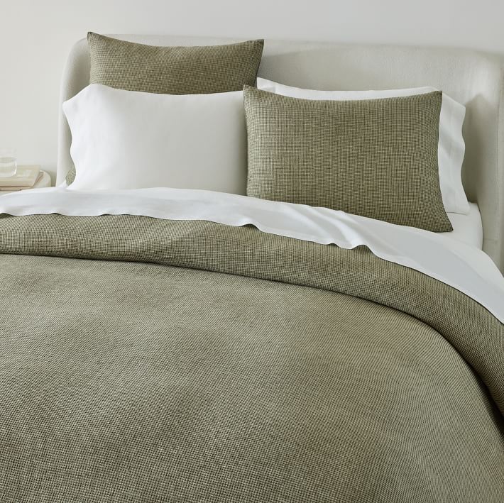 European Flax Linen Mini Waffle Duvet Cover & Shams | West Elm (US)