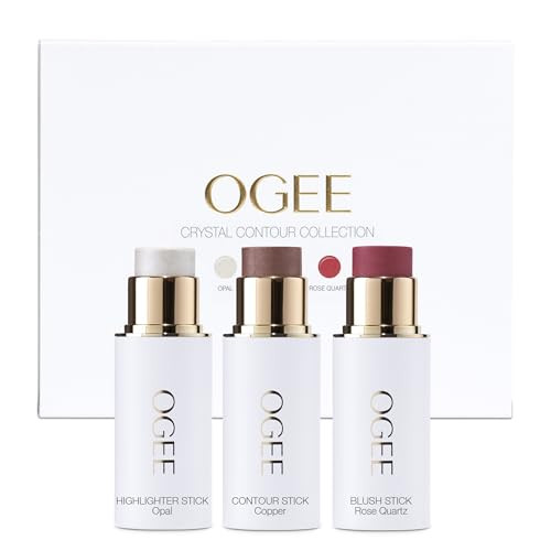 Ogee Face Stick Crystal Collection Trio - Contour Stick Makeup Collection - Certified Organic Contour Palette - Includes Bronzer Stick, Blush Stick & Highlighter Stick | Amazon (US)