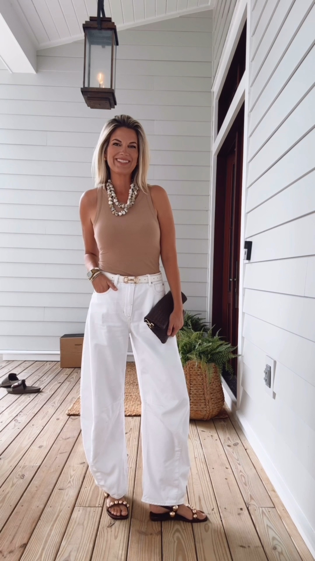 What I wore out to dinner.  I am 5’11” in 27 tall jeans and small tank. Sandals true to size.

#LTKootd #LTKTall #LTKSaleAlert
