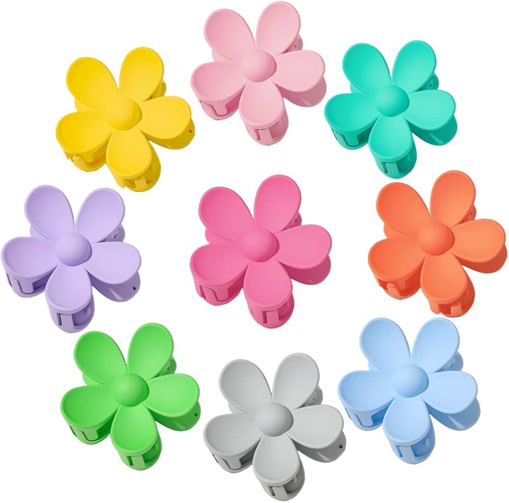 9 PCS Large Flower Hair Clips Cute Flower Clips for Hair Accessories Hair Claw Clips Flower Shape... | Amazon (US)