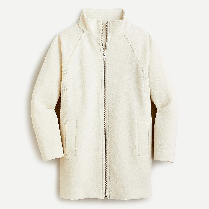 Swingy mockneck coat in Italian boiled wool | J.Crew US