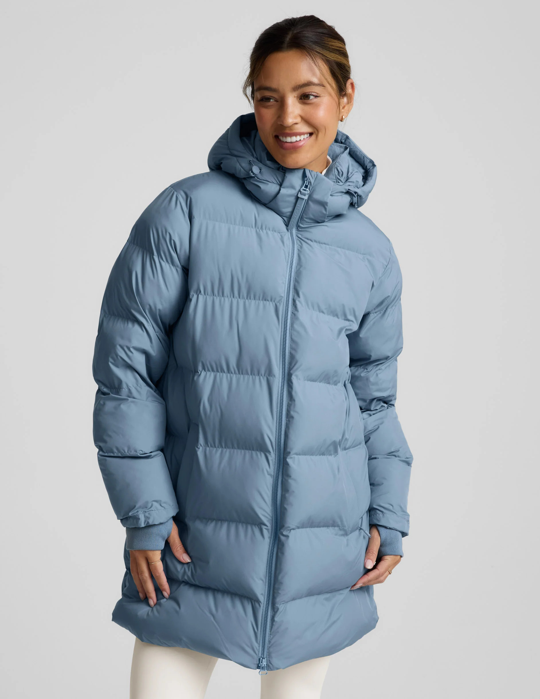 Warm Up Hooded Mid Length Puffer Jacket | Beyond Yoga | Beyond Yoga