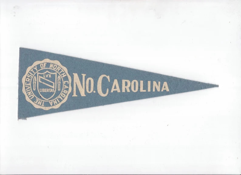 Vintage College Pennant North Carolina 10 Inch Blue Vtg SMALL MINI Felt School Pennant Flag 1940s... | Etsy (US)