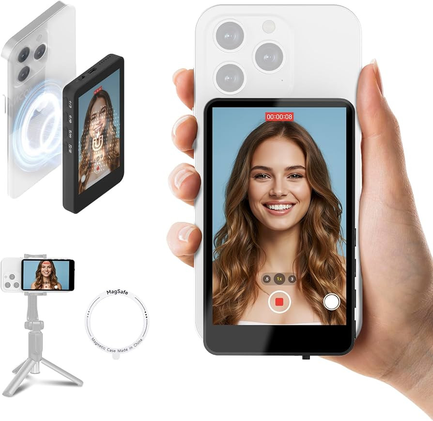 SYNCO XView Vlog Selfie Monitor Screen for iPhone & Android, Magnetic Wireless Back Camera Phone ... | Amazon (UK)