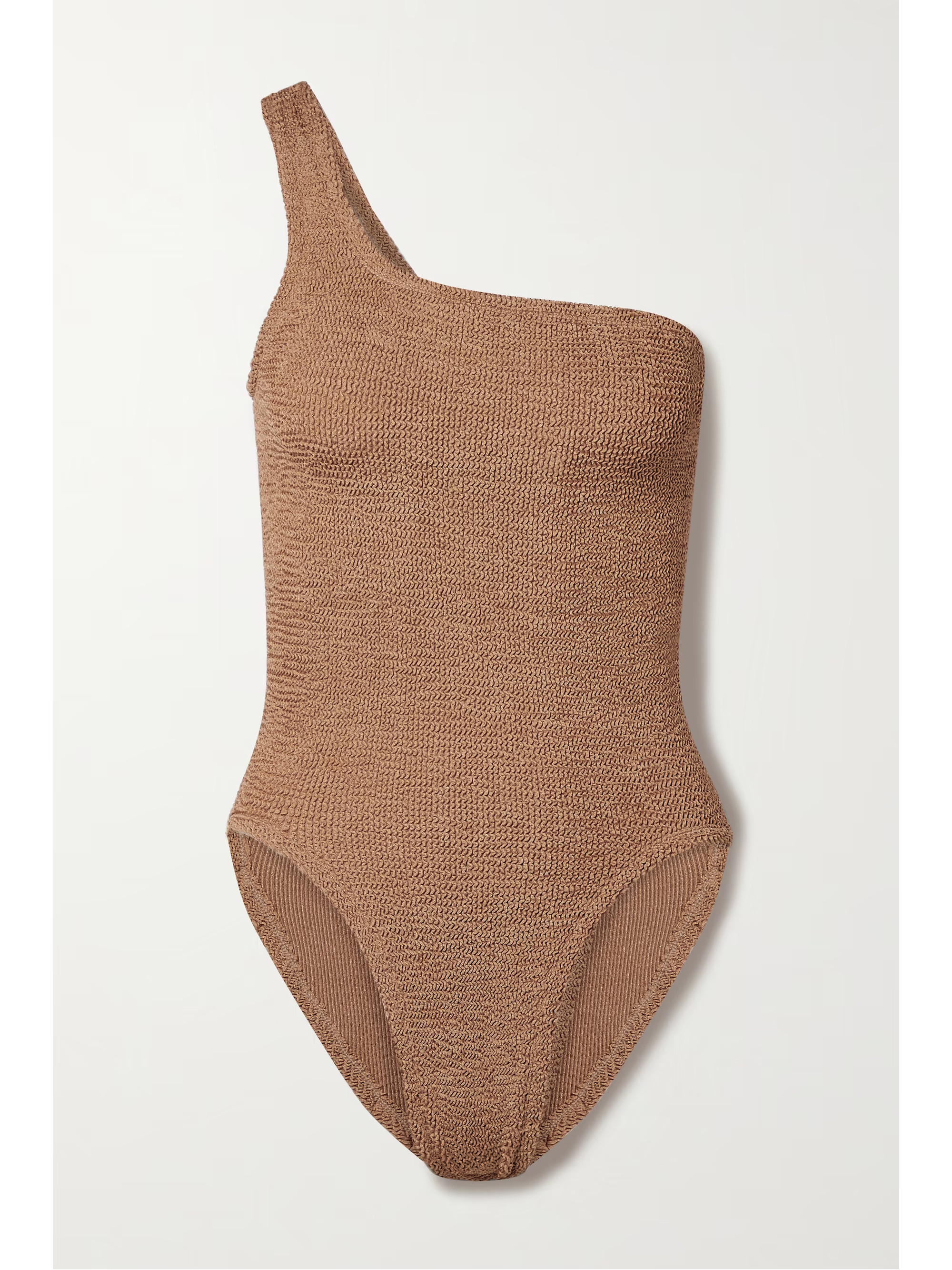 + NET SUSTAIN Nancy one-shoulder seersucker swimsuit | NET-A-PORTER (US)