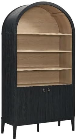 Modway Nolan Tall Arched Storage Display Cabinet in Black - 74 Inch Arch Bookshelf with Open and ... | Amazon (US)