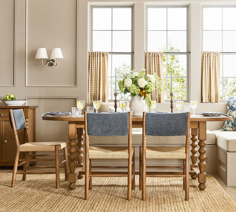 Chris Loves Julia Stacked Ball Woven Dining Chair | Pottery Barn (US)