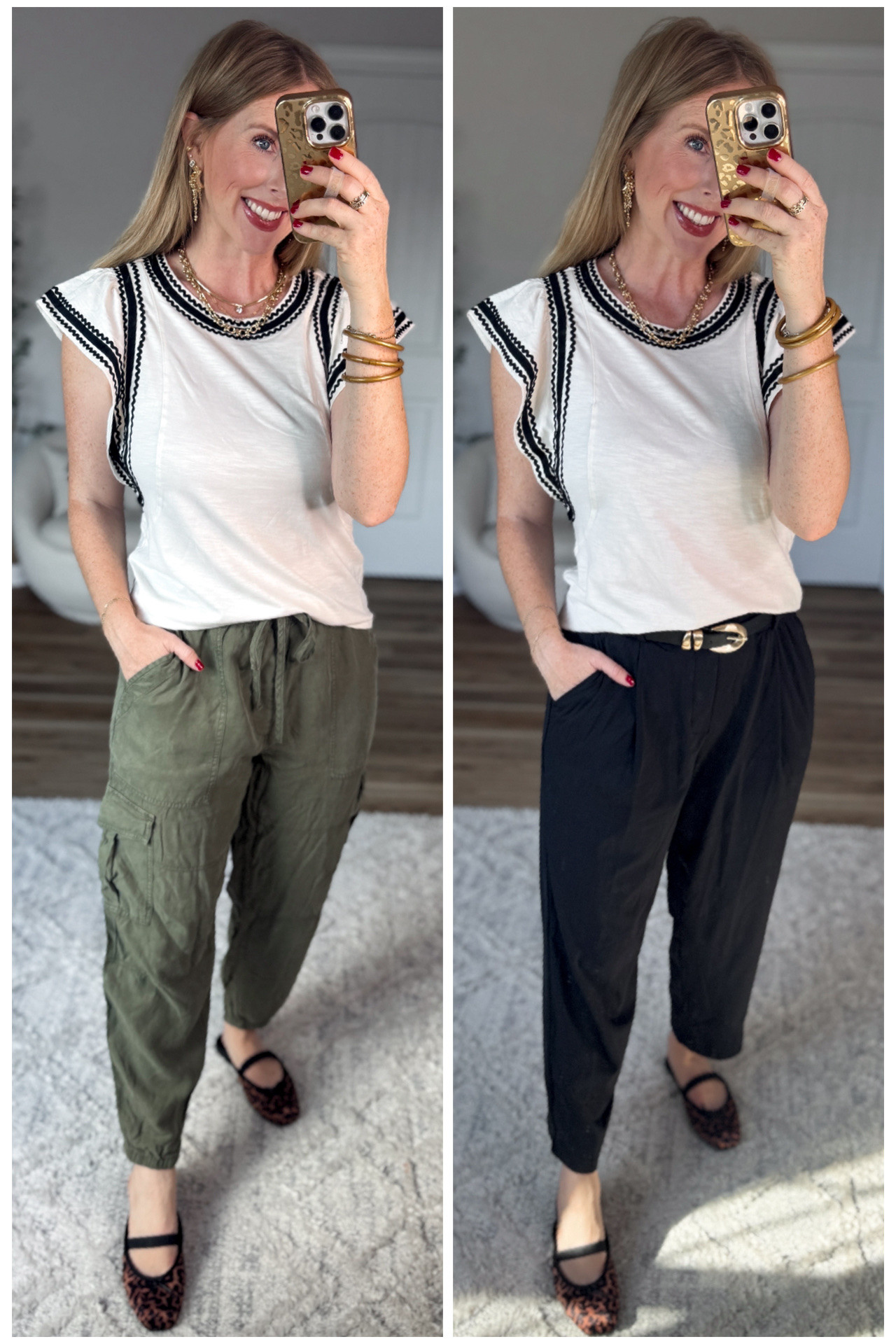 2 ways to wear this ric rac top from Walmart!