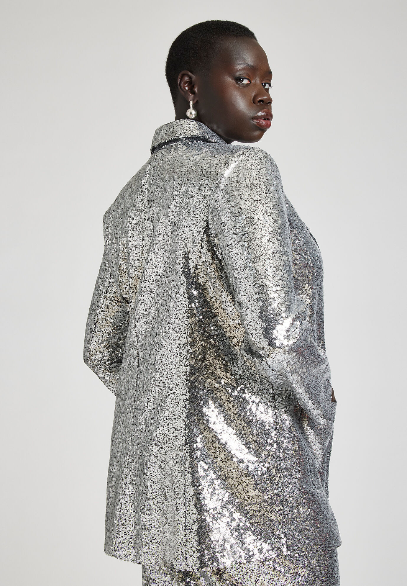 Silver Shimmer Blazer | Eloquii