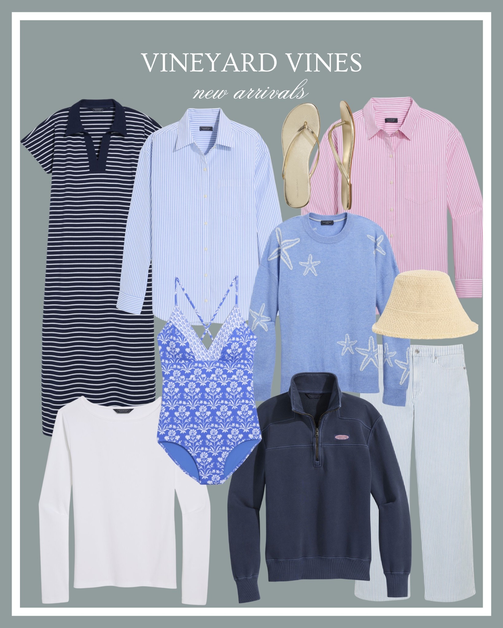 Vineyard Vines new arrivals 🤍  I especially love the seersucker pants! Preppy style, coastal style, classic style, modest style, summer style 