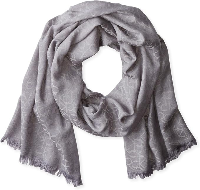Calvin Klein Lightweight Pashmina Scarf with Tonal Logo Pattern | Amazon (US)