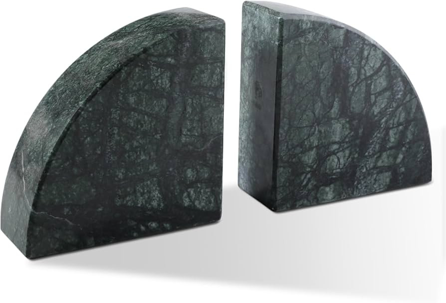 Marble Bookend for Shelves, Non-Skid Bookends for Heavy Books, Heavy Duty Book Stopper for CDs, L... | Amazon (US)