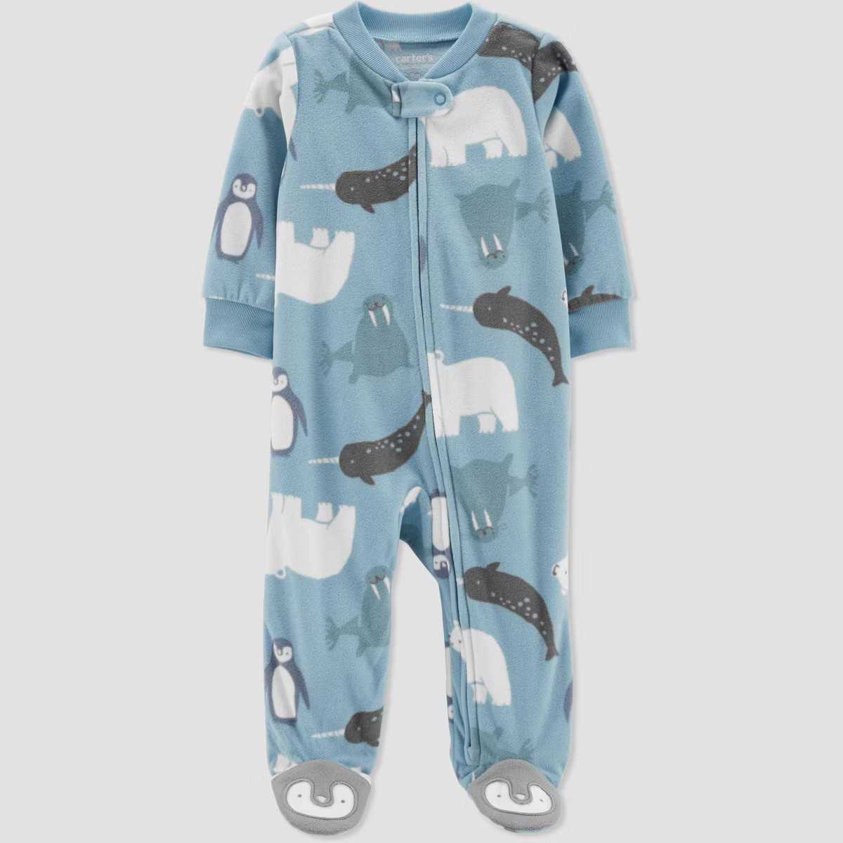 Carter's Just One You®️ Baby Boys' Sea Animal Fleece Footed Pajama - Blue | Target
