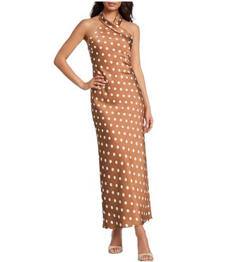 Antonio Melani Darah Printed Satin Halter Neck Sleeveless Maxi Dress - 2 | Dillard's