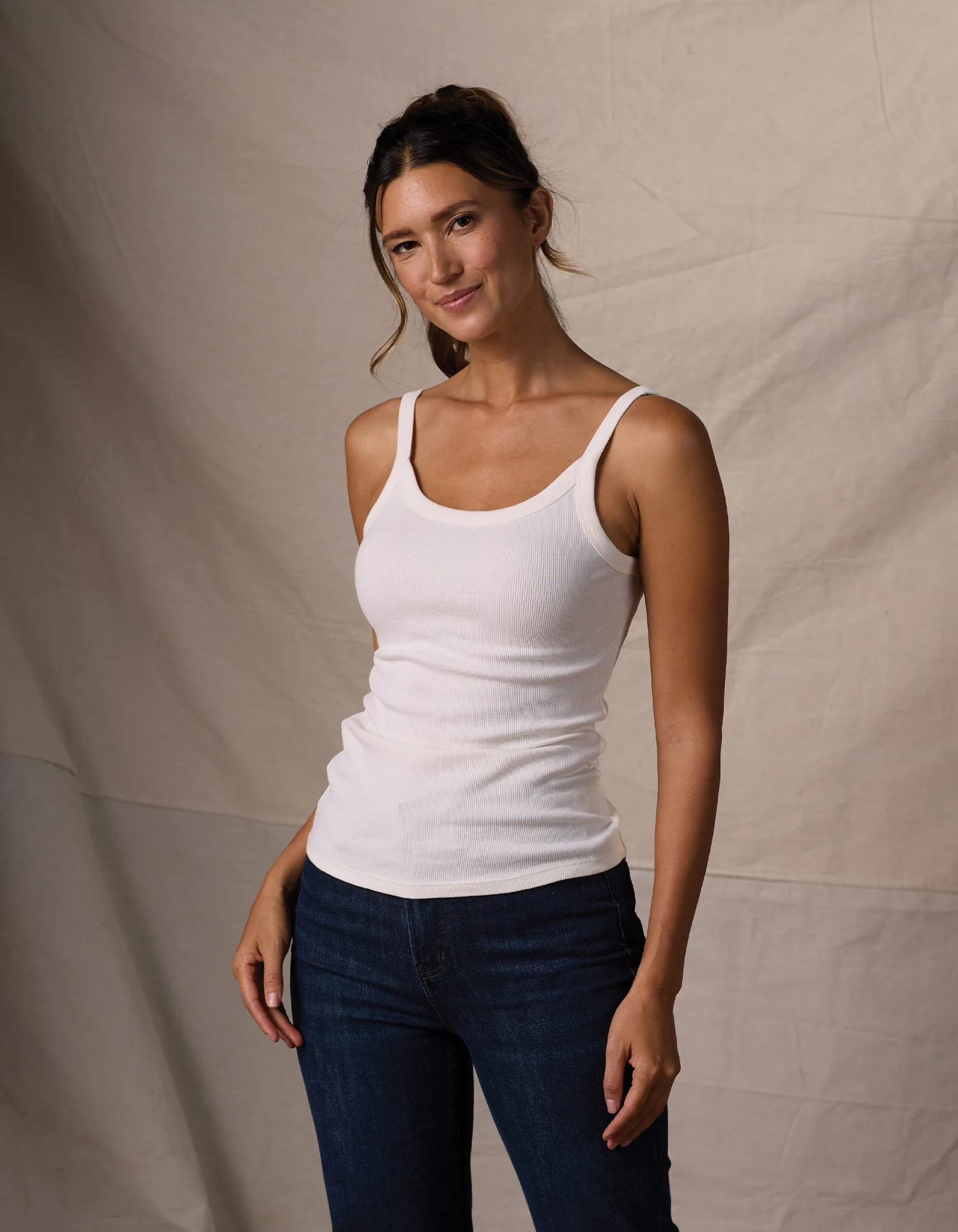 Normal Rib Tank in Ecru | The Normal Brand