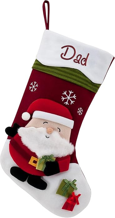 Personalized Planet Santa Claus Snowcap Stocking with Custom Name Embroidery | 3-D Character Desi... | Amazon (US)