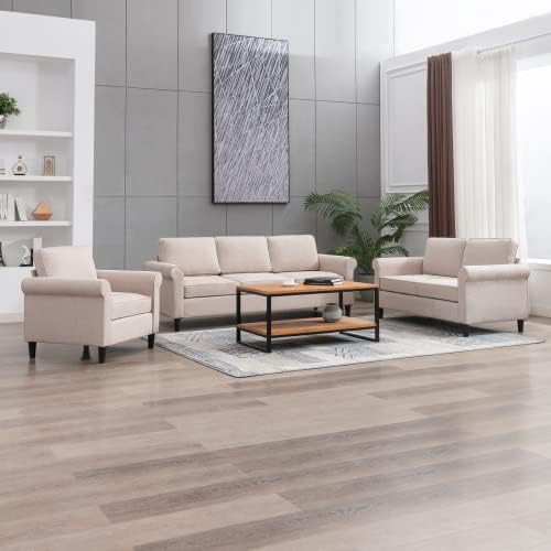 CECER 3 Piece Upholstered Living Room Sofa Set, Sectional Sofa Couch, Furniture Sets Including 3-... | Amazon (US)