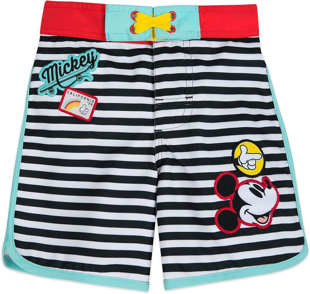 Disney Mickey Mouse Striped Swim Trunks for Boys | Amazon (US)