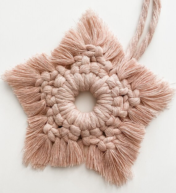 Macrame Blush Pink Star Ornament/wall Hanging Decor | Etsy | Etsy (US)