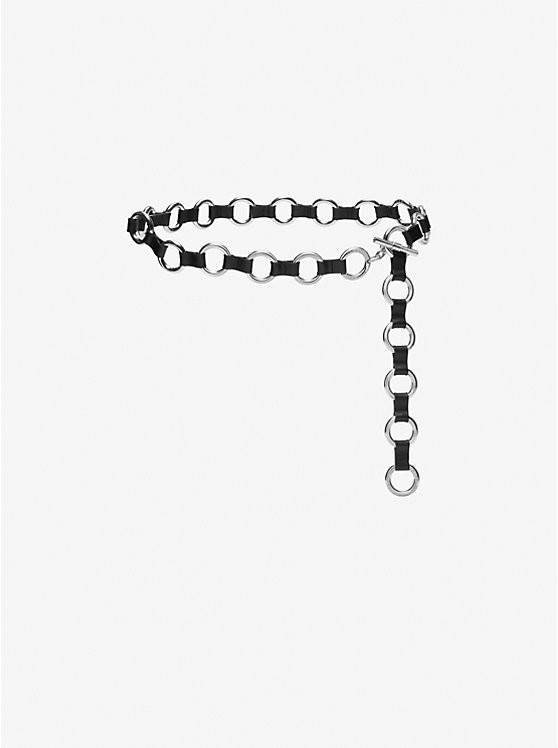 Leather and Chain-Link Belt | Michael Kors US