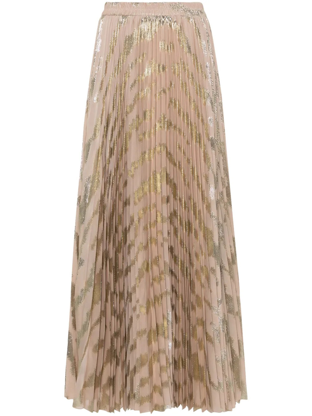 STYLAND metallic-detailed Pleated Maxi Skirt | Neutrals | FARFETCH | Farfetch Global