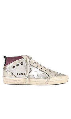 Golden Goose Mid Star Sneaker in Silver, Violet, White, White Ecru, & Platinum from Revolve.com | Revolve Clothing (Global)