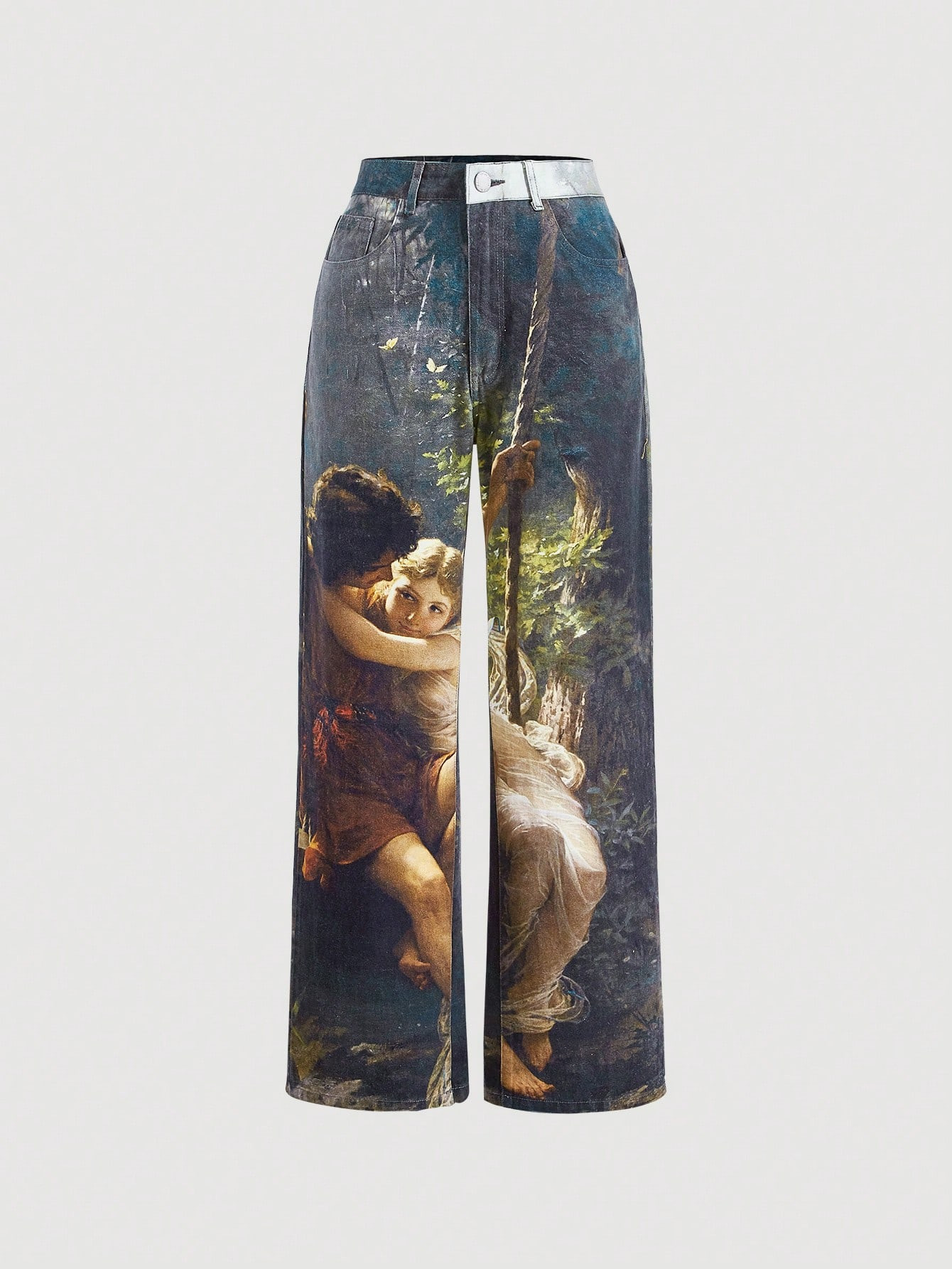 SHEIN MOD Figure Graphic Wide Leg Jeans | SHEIN