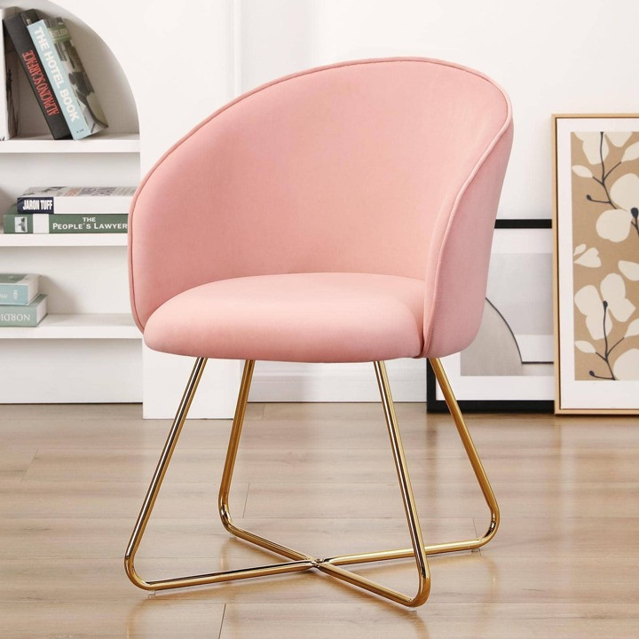 Fumahaus Velvet Upholstered Living Room Chair  Modern Stylish Accent Papasan Chair  Curved Mid-Ba... | SHEIN