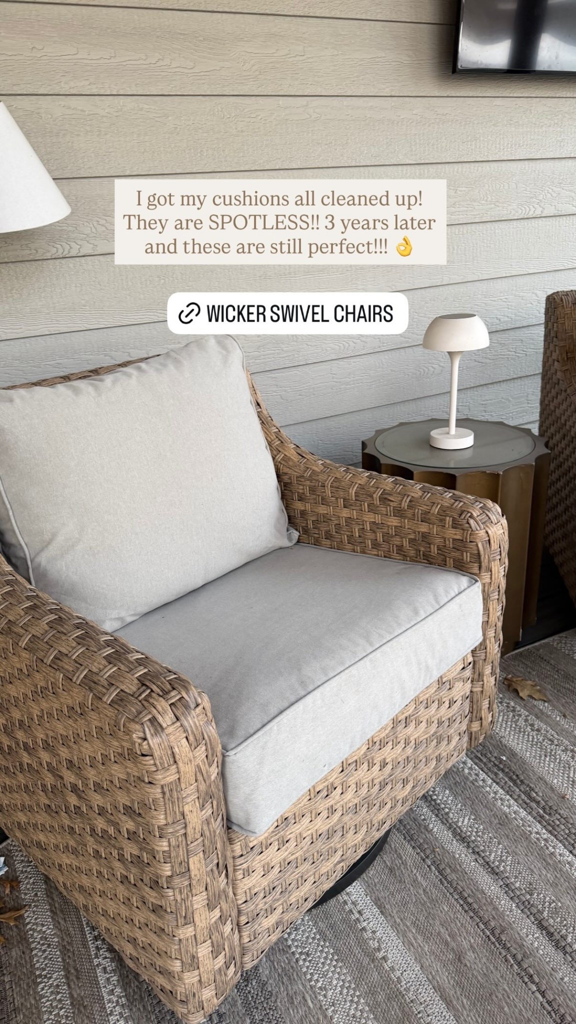 I got my cushions all cleaned up! They are SPOTLESS!! 3 years later and these are still perfect!!! 👌