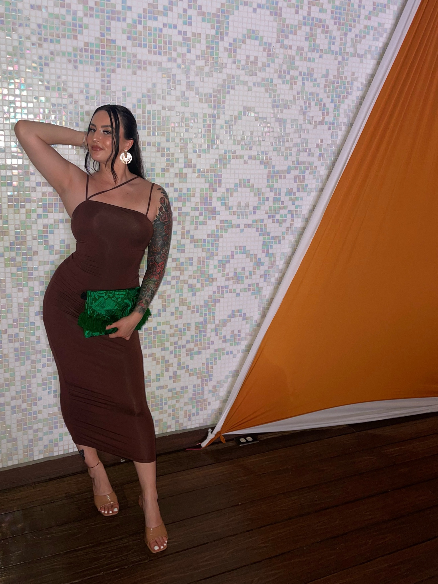 brown bodycon dress, midi dress for vacation, baddie style, dresses for curves, spaghetti strap dress, date night outfit 

#LTKSale #LTKcurves #LTKunder50