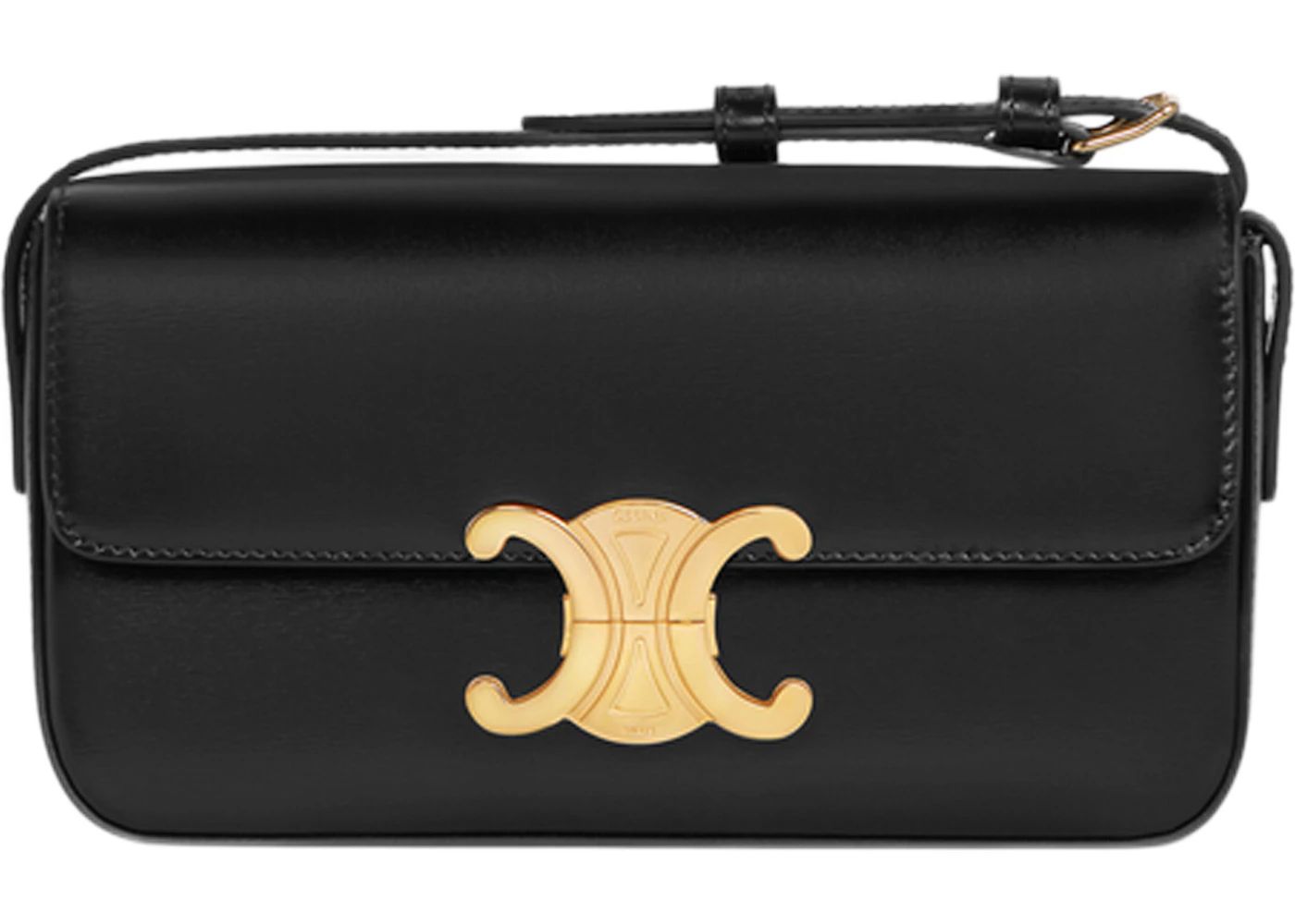 Celine Shoulder Bag Claude in Shiny Calfskin Leather Black | StockX