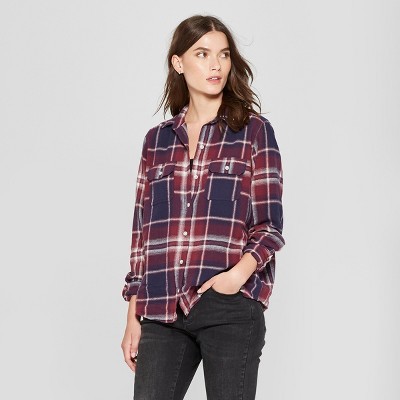 Women's Long Sleeve Flannel Shirt - Universal Thread™ Red | Target