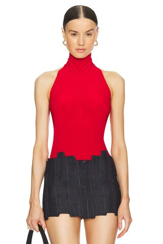 Norma Kamali x REVOLVE Halter Turtleneck Top in Tiger Red from Revolve.com | Revolve Clothing (Global)