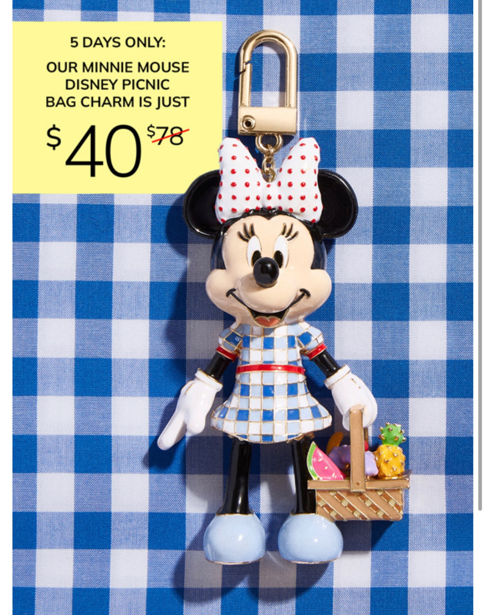 LoveShackFancy Minnie Mouse Keychain