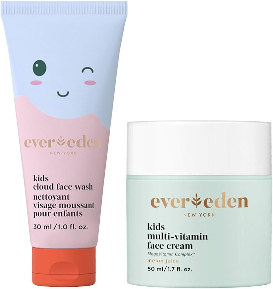 Evereden Kids Cloud Face Wash: Tropical Sorbet, 3.4 fl oz & Kids Face Cream: Melon Juice, 1.7 oz.... | Amazon (US)