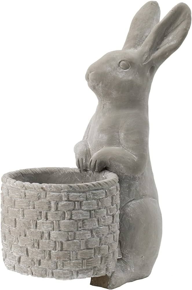 A & B Home Gray Cement Bunny Planter Indoor Outdoor Décor Rabbit Hare Design Herb Garden Succule... | Amazon (US)