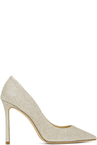 Jimmy Choo - Silver Romy 100 Heels | SSENSE