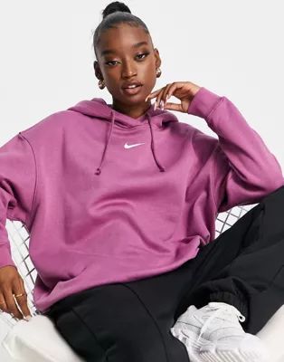 Nike Collection Fleece oversized hoodie in purple | ASOS (Global)