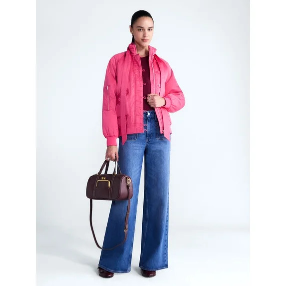 Free Assembly Women's Bow Tie Bomber Jacket, Sizes XS-XXL | Walmart (US)
