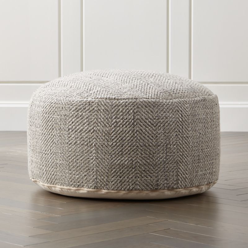 Fergus 30" Round Pouf + Reviews | Crate and Barrel | Crate & Barrel