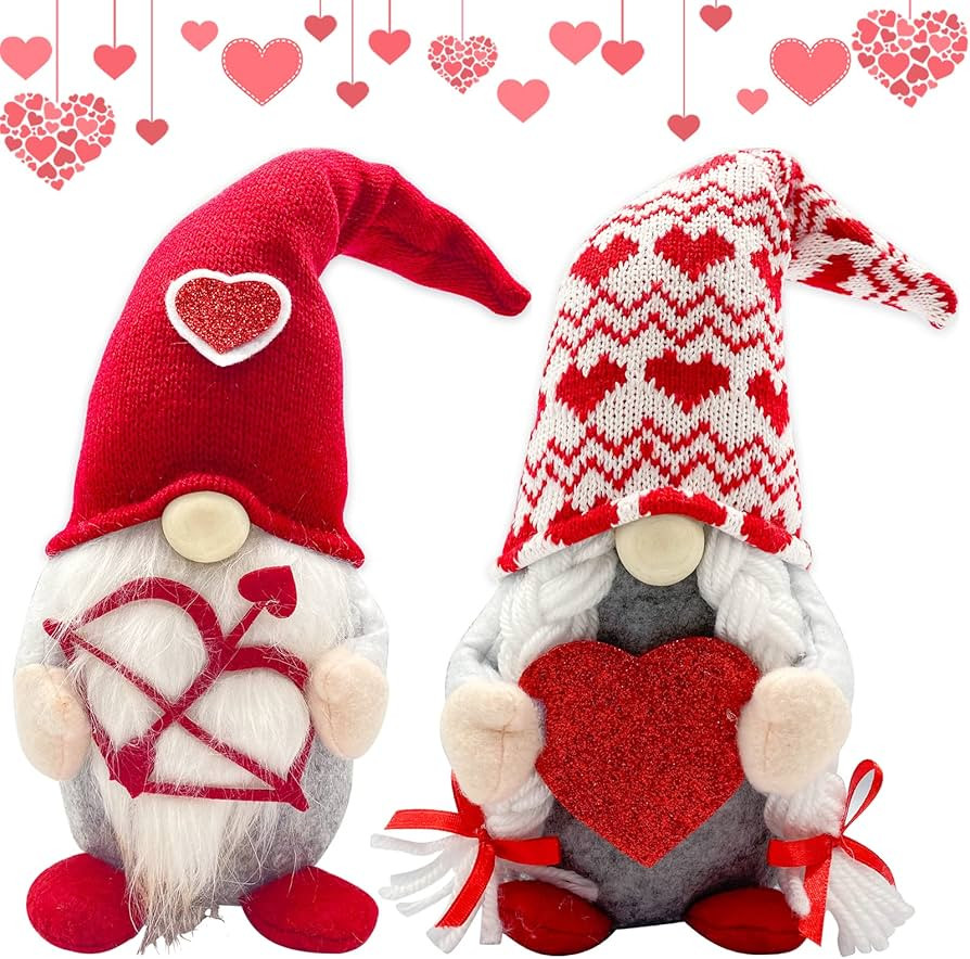 Valentines Day Decor - Valentines Day Decorations - Red Valentine Couple Plush Gnomes Decorations... | Amazon (US)
