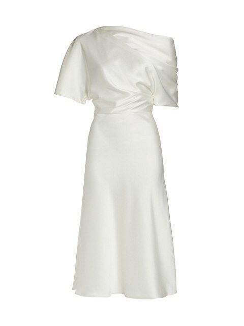 Draped Satin One-Shoulder Dress | Saks Fifth Avenue